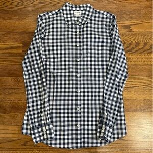J.Crew Ladies Button Down Blouse White/Navy Stripes Size Small